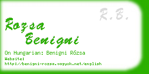 rozsa benigni business card